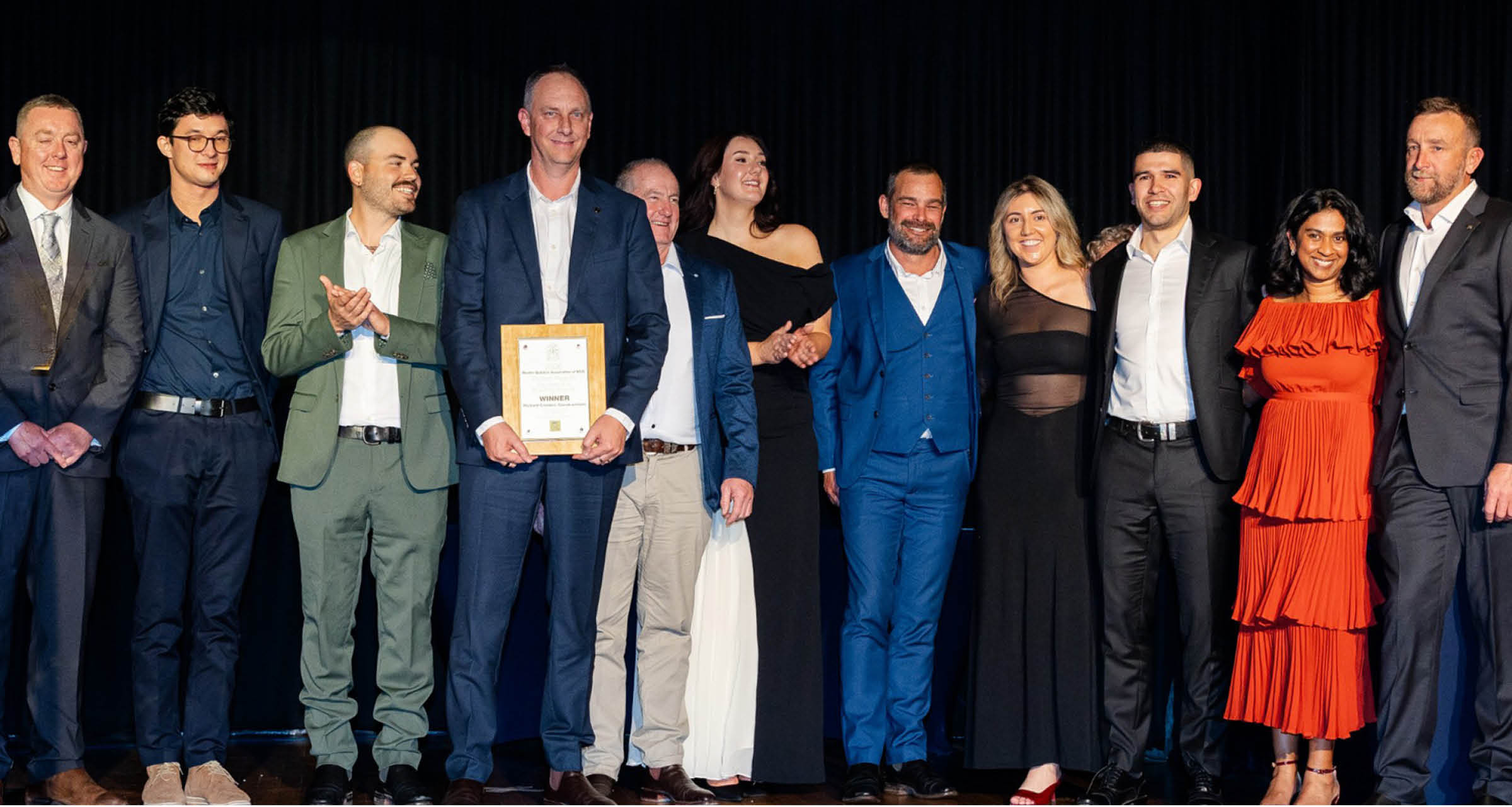 Cowra Hospital project team receiving the award for Commercial Project Over $95 Million at the MBA Regional Excellence in Building Awards